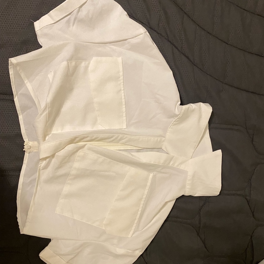White Short-Sleeve Button-Up Shirt